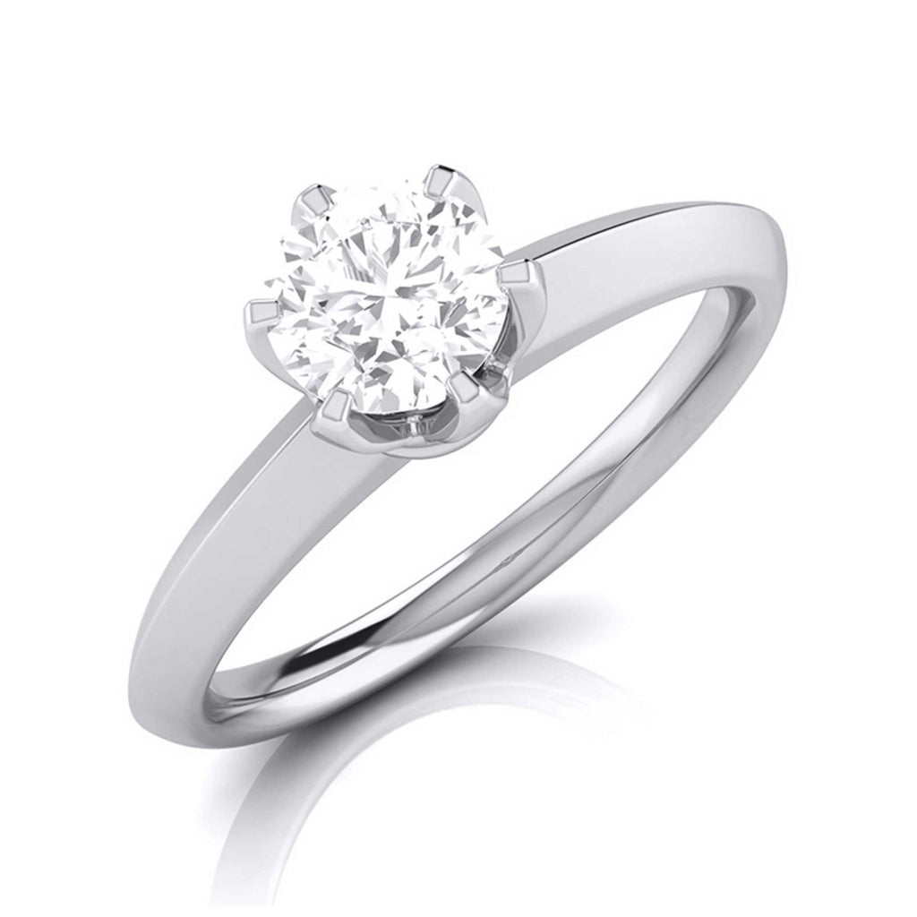 Jewelove™ Rings J VS / Women's Band only 50-Pointer Flowery Platinum Solitaire Engagement Ring JL PT G-106