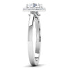 Side View of 30 Pointer Platinum Diamond Halo Solitaire Engagement Ring JL PT 6590