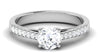 Jewelove™ Rings Women's Band only 50 Pointer Platinum Diamond Solitaire Ring with Diamond Shank For Women JL PT 485