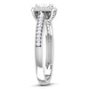 Side View of 30 Pointer Platinum Shank Halo Princes Cut Diamond Solitaire Engagement Ring JL PT 7013