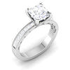 Perspective View of 30 Pointer Platinum Shank Princes Cut Diamond Solitaire Engagement Ring JL PT 6605
