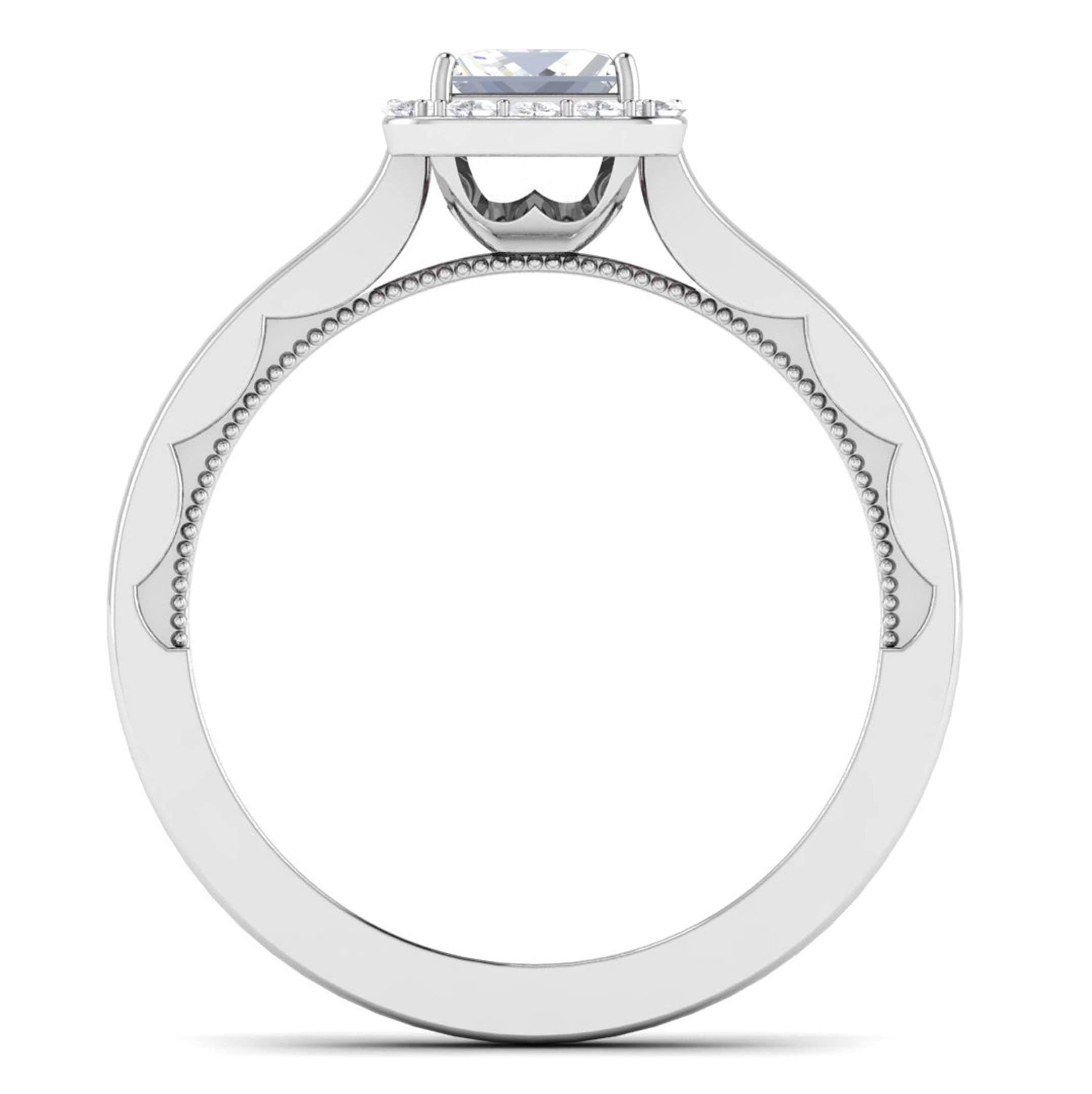 14Kt White Gold Engagement Ring Mounting With 0.17cttw Natural Diamonds –  Lasker Jewelers