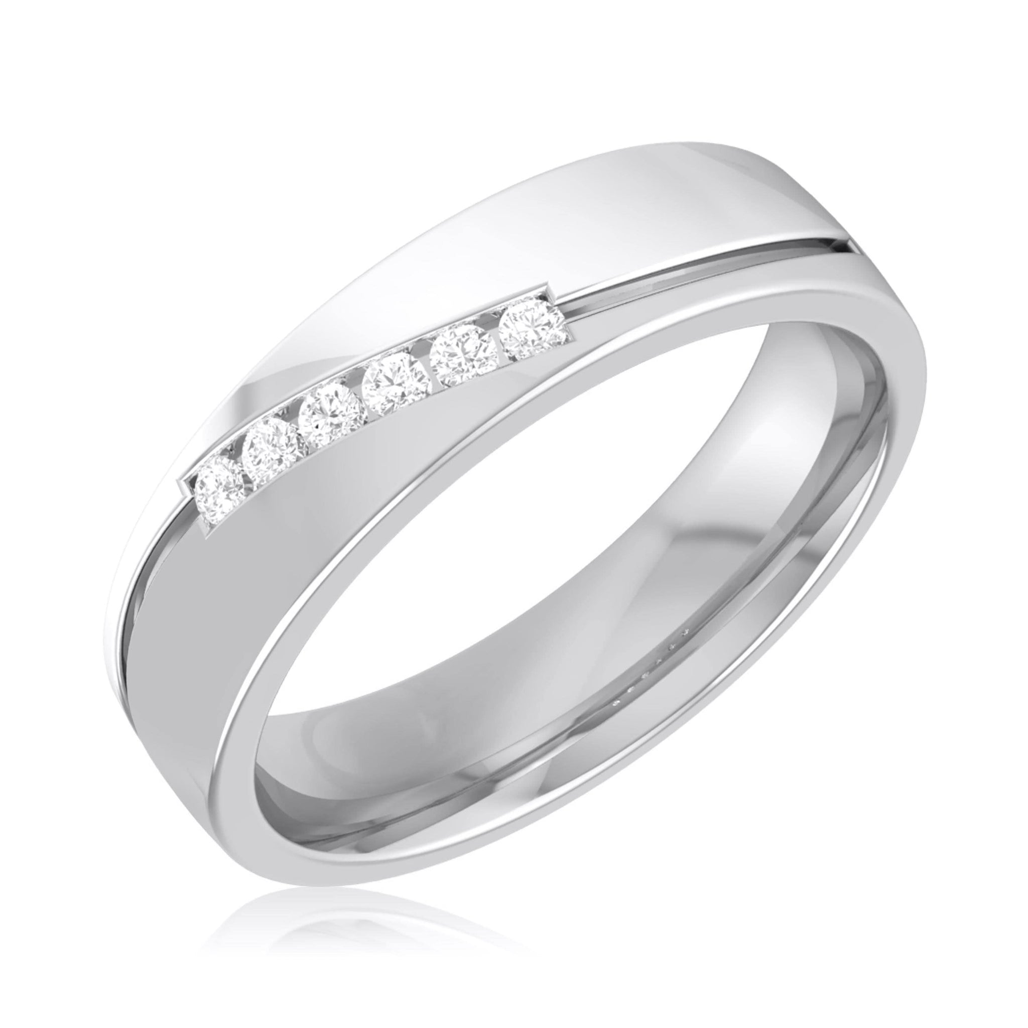 Jewelove™ Rings 6 Diamond Platinum Ring for Women JL PT R-8009