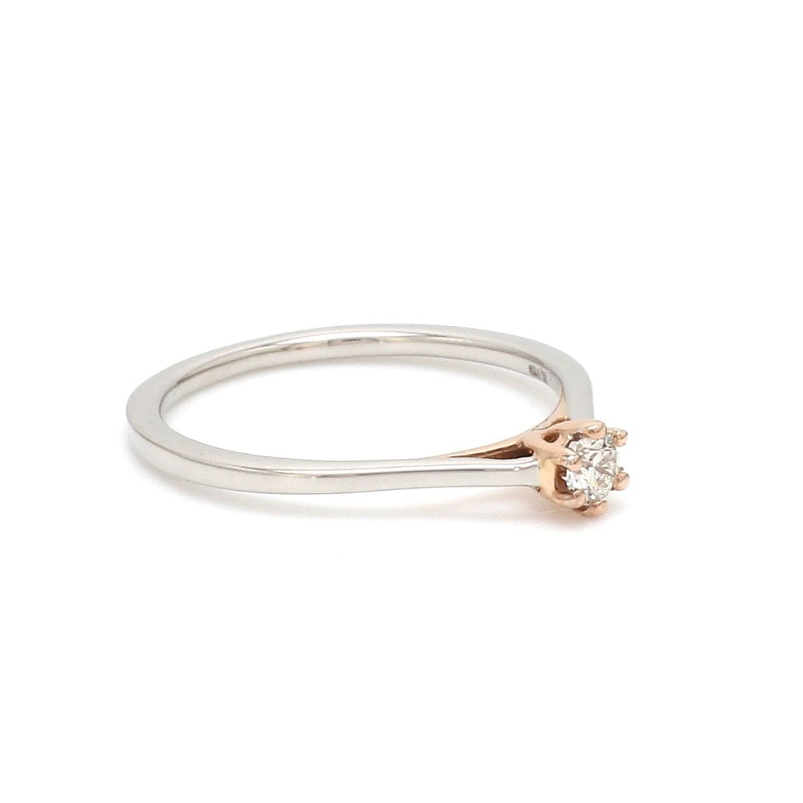 Solitaire Simple Bridal Ring Yellow Gold Leaf Ring ADLR64