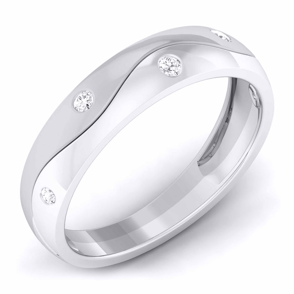 Jewelove™ Rings SI IJ / Men's Band only 7 Diamond Designer Platinum Wedding Ring JL PT 5941