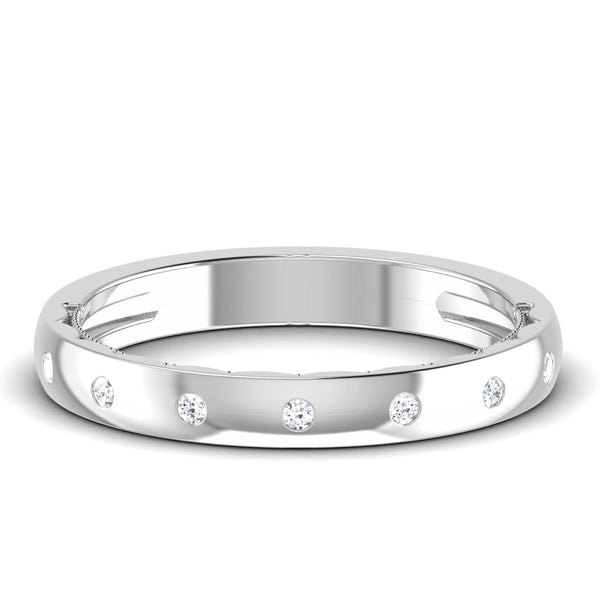 Front View of 7 Diamond Platinum Wedding Ring JL PT 6775