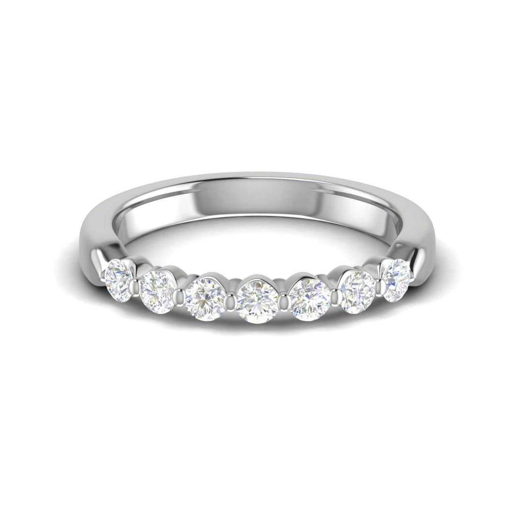 Jewelove™ Rings Women's Band only / SI IJ 7 Pointer Half Eternity Designer Platinum Diamond Ring for Women JL PT WB RD 126