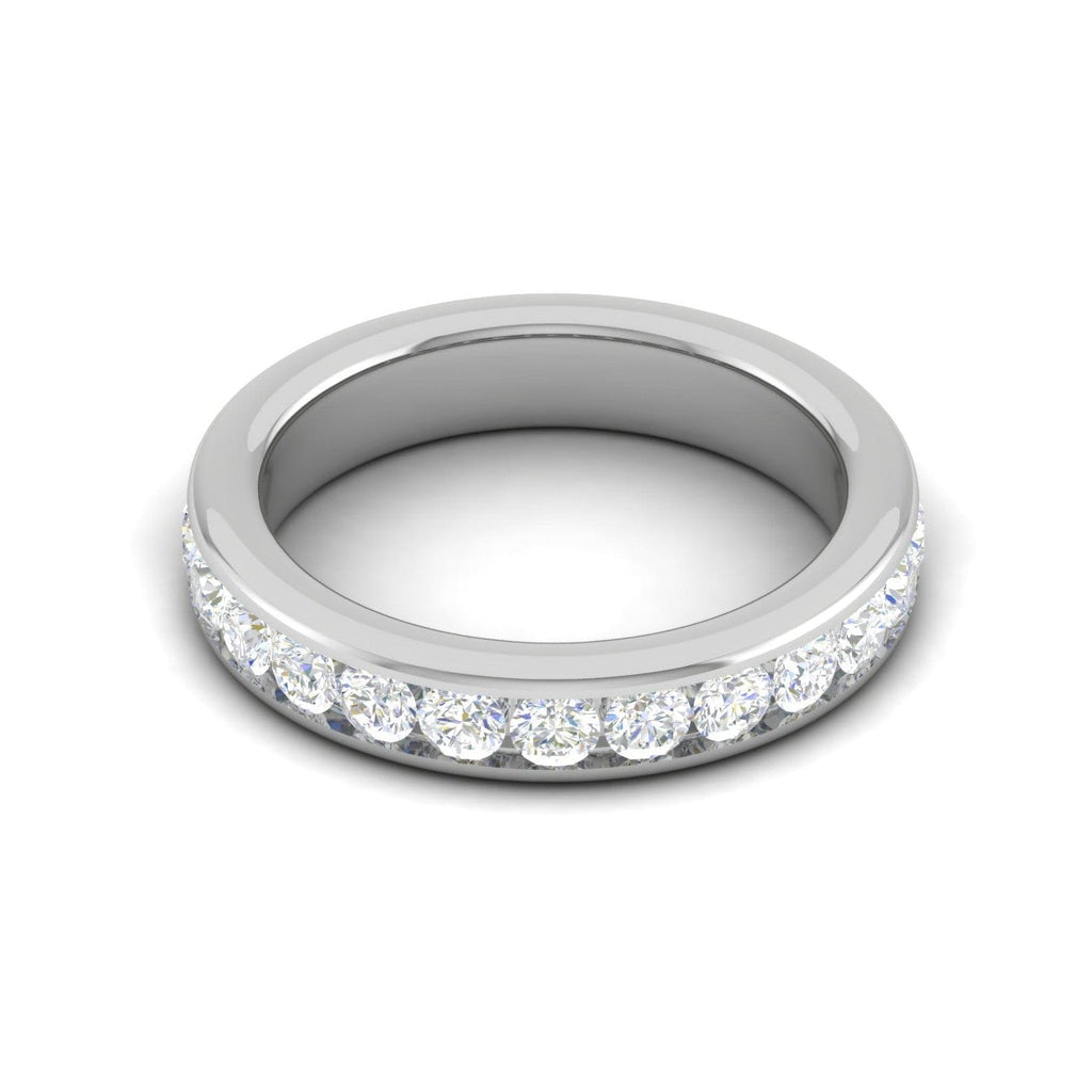 Jewelove™ Rings Women's Band only / SI IJ 7 Pointer Platinum Diamond Half Eternity Ring for Women JL PT WB RD 158