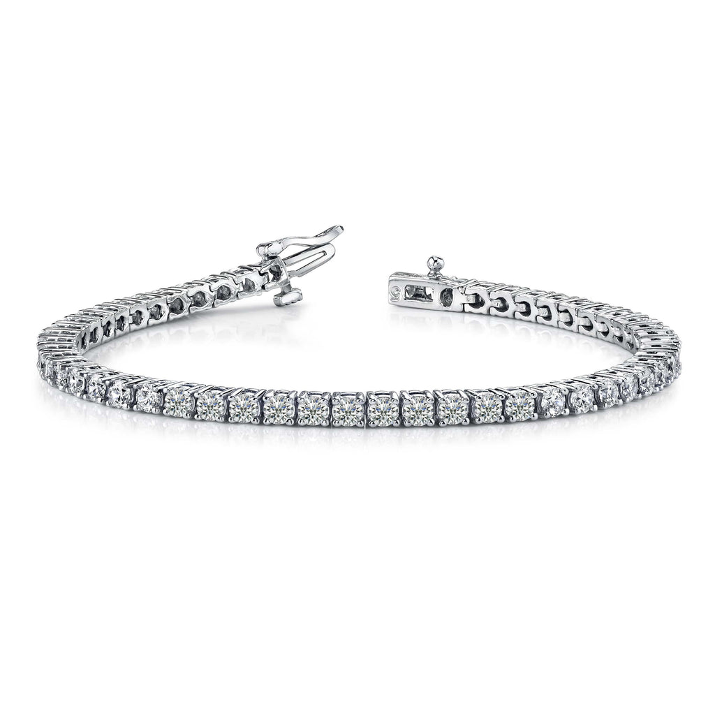 Jewelove™ Bangles & Bracelets Single / SI IJ 7 Pointer Single Line Platinum Tennis Bracelet with Diamonds JL PTB 646