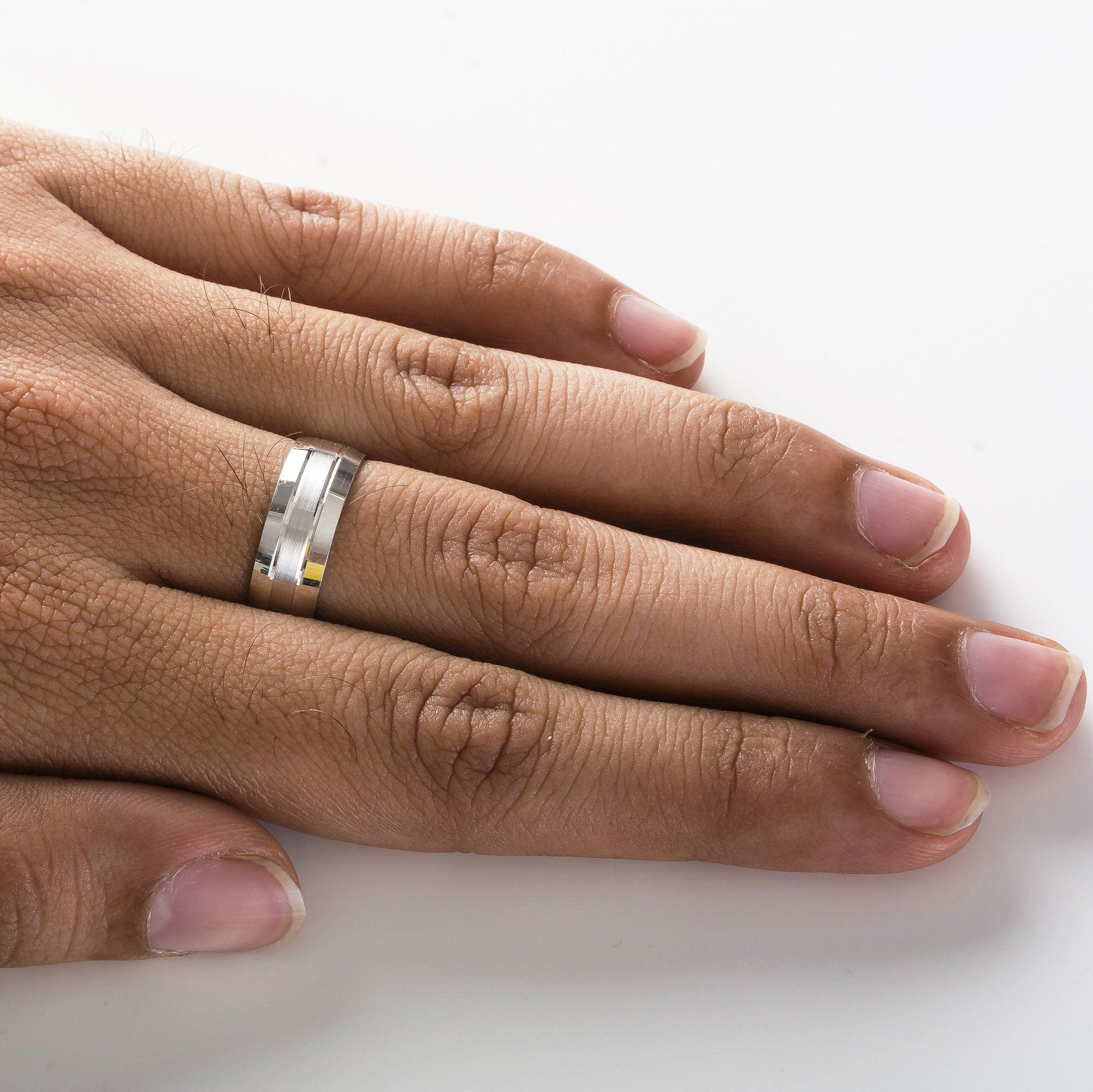 Platinum Ring On Finger