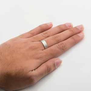 7mm Satin Finish Flat Platinum Band for Men JL PT 467