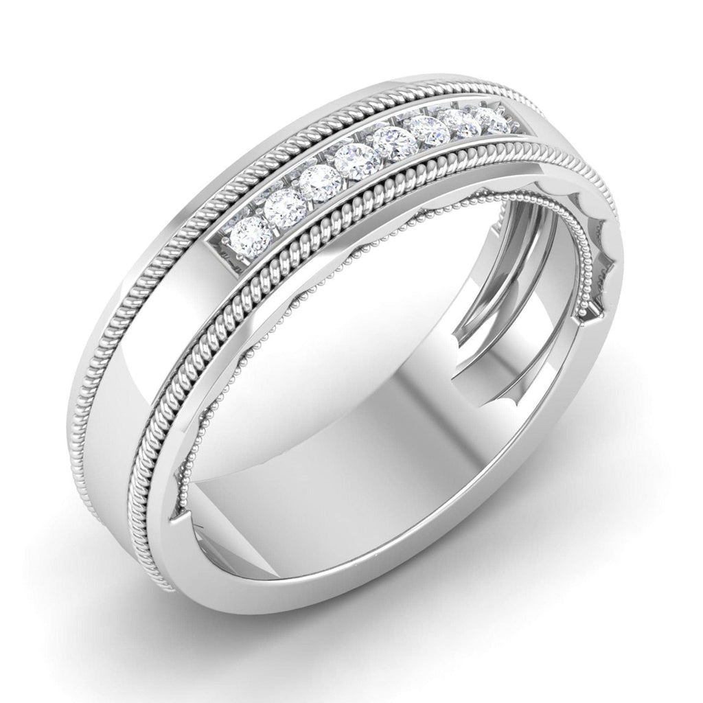 Jewelove™ Rings 8 Diamond Platinum Ring with Milgrain Finish JL PT 6755