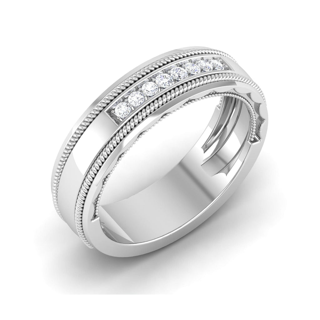 Jewelove™ Rings 8 Diamond Platinum Ring with Milgrain Finish JL PT 6755