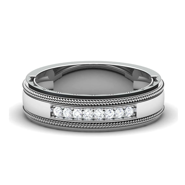 Jewelove™ Rings 8 Diamond Platinum Ring with Milgrain Finish JL PT 6755