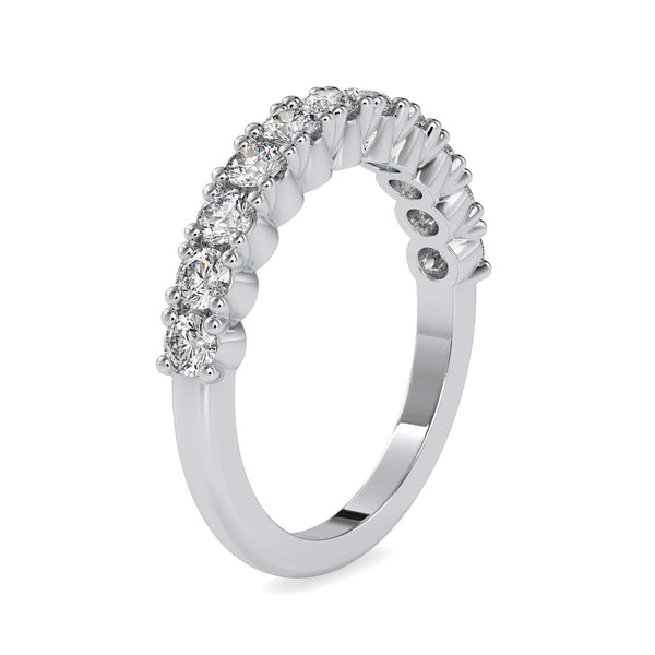 Jewelove™ Rings 8-Pointer Platinum Half Eternity Diamond Engagement Ring JL PT 0066