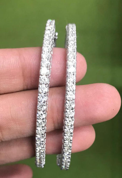 Jewelove™ Bangles & Bracelets 8 Pointer Single Line Diamond Bangle JL AU 102