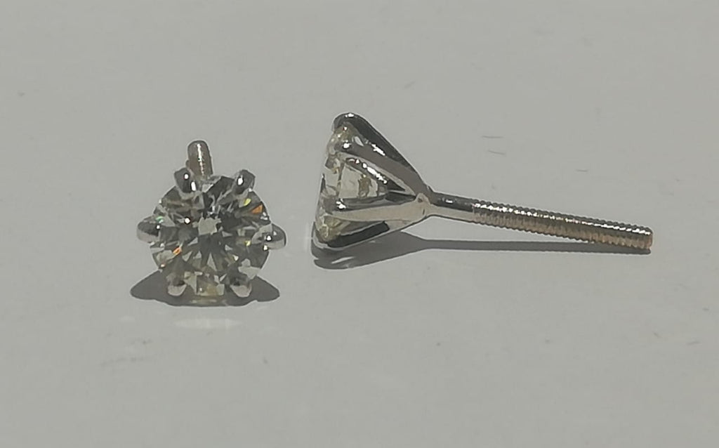 Jewelove™ Earrings I VS 80 pointer Solitaire Diamond Earrings in Platinum SJ PTO E 157