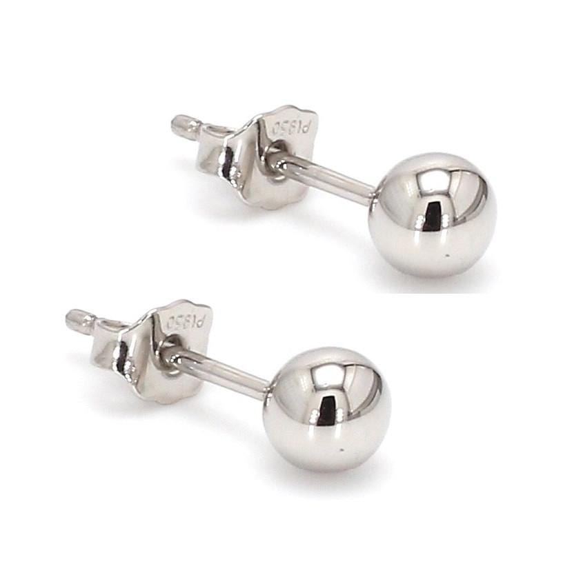 Jewelove™ Earrings Pair 8mm Platinum Ball Earrings Studs JL PT E 295
