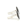 Jewelove™ Cufflinks 925 Customised Silver Cufflinks for Men with Black Enamel JL AGC 34-A