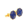Side View of 925 Silver Cufflinks for Men with Blue Enamel JL AGC 6
