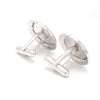 Back View of 925 Silver Cufflinks for Men with Grey & Red Enamel JL AGC 19