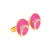 Side View of 925 Silver Cufflinks for Men with Pink Enamel JL AGC 16