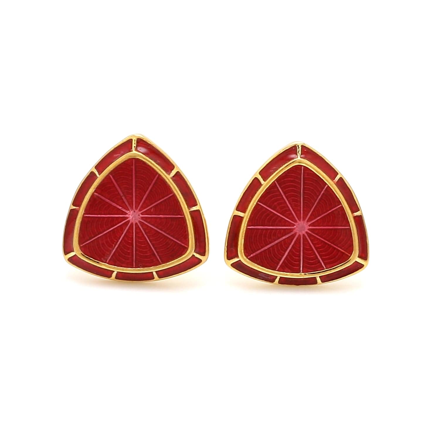 northstarshop Red Zircon Stone Biker Gothic Men's Steel Earrings Pair