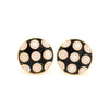 Front View of 925 Silver Cufflinks for Men with White & Black Enamel JL AGC 4