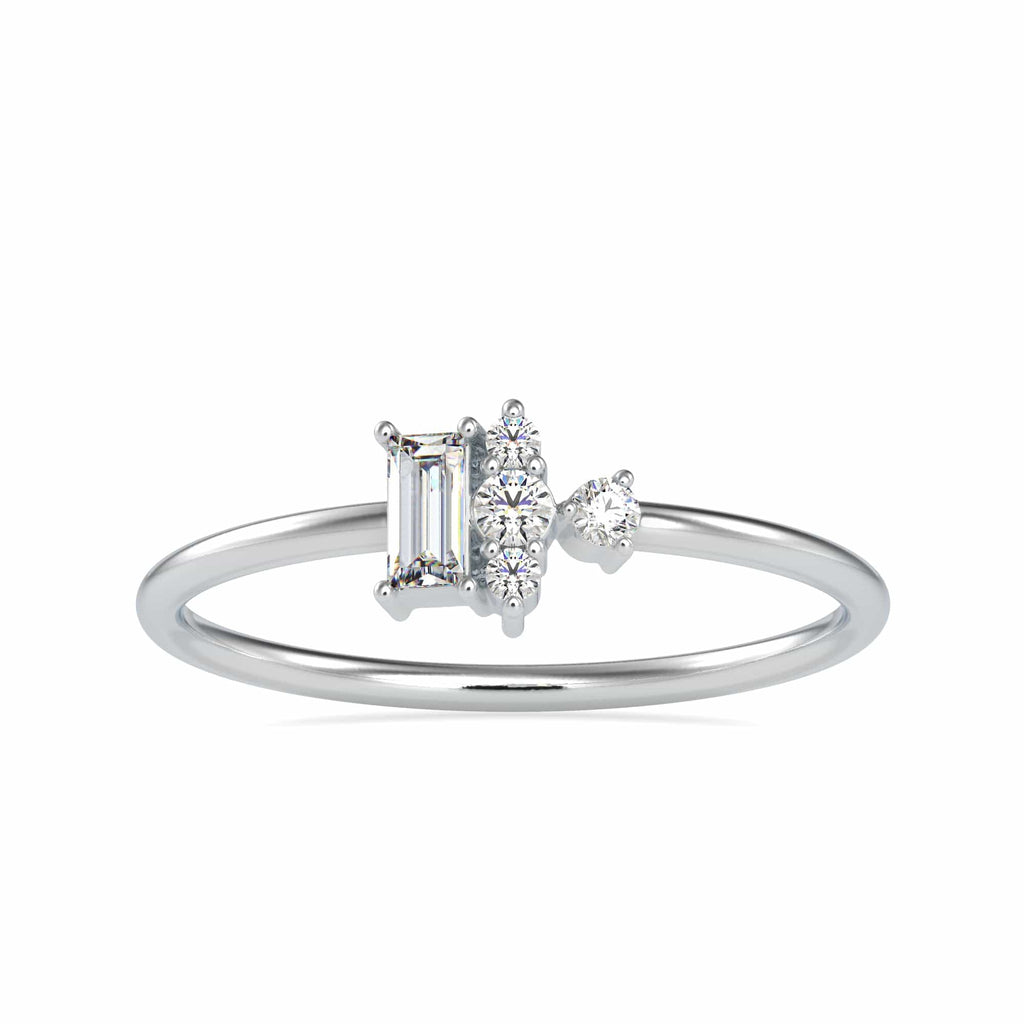 Jewelove™ Rings Women's Band only / VS GH Baguette Diamond Platinum Diamond Engagement Ring JL PT 0660