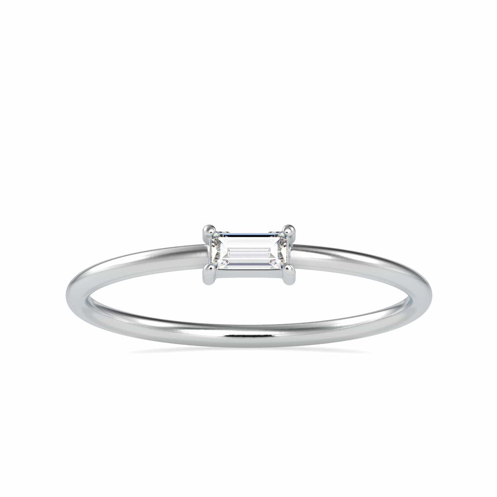 Jewelove™ Rings Women's Band only / VS GH Baguette Diamond Platinum Engagement Ring JL PT 0658