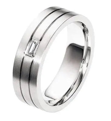 Platinum Mens Rings in India - Baguette Diamond Ring For Men JL PT 429