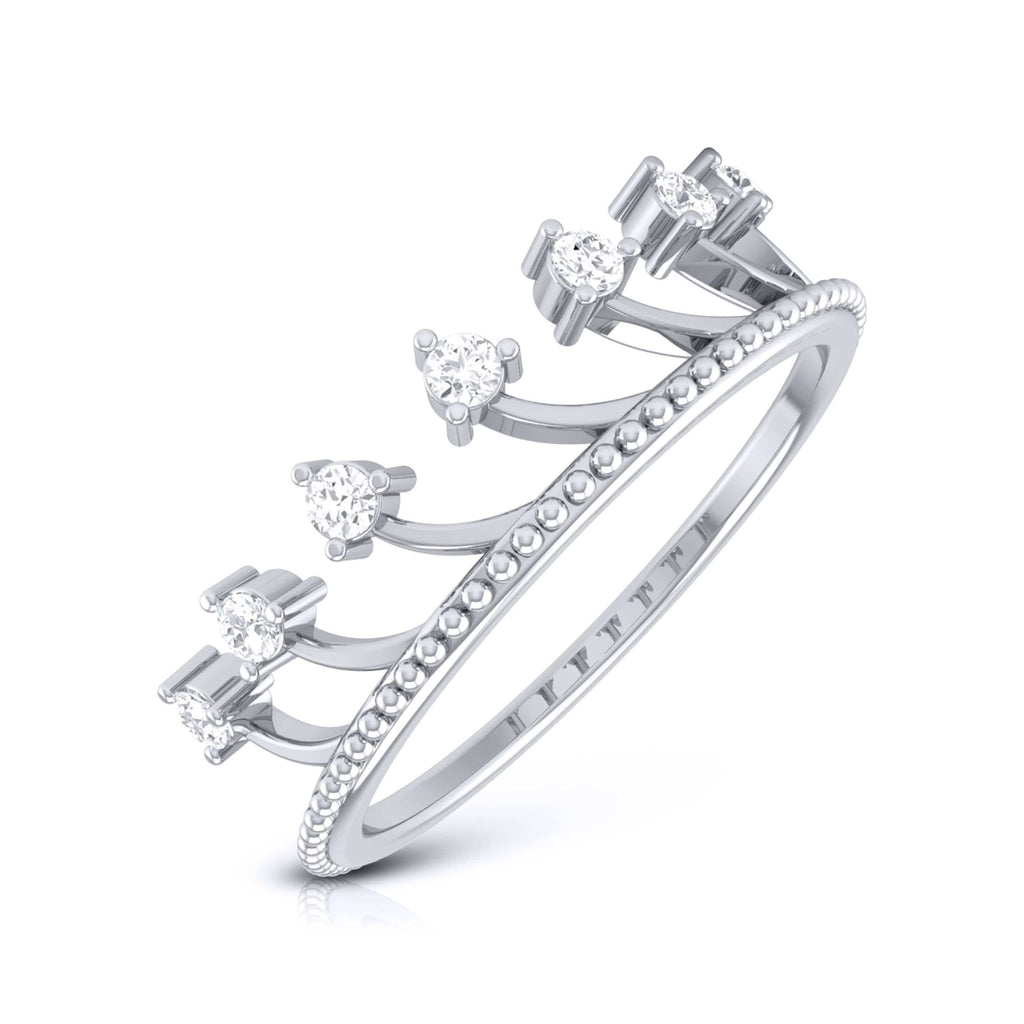 Jewelove™ Rings SI IJ / Women's Band only Beautiful Crown Platinum Diamond Ring for Women JL PT LR 129