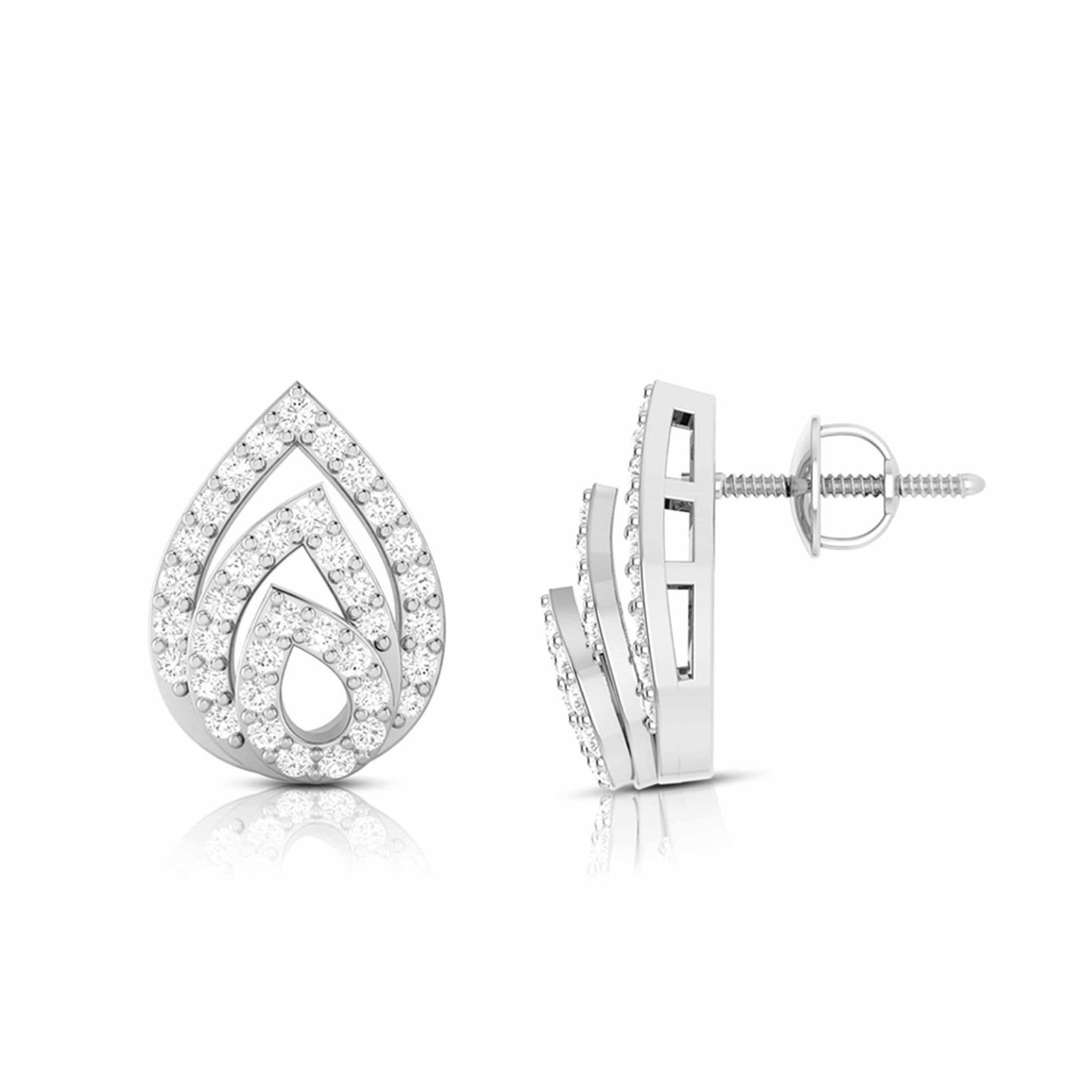 Jewelove™ Earrings Beautiful Platinum Earrings with Diamonds for Women JL PT E ST 2021