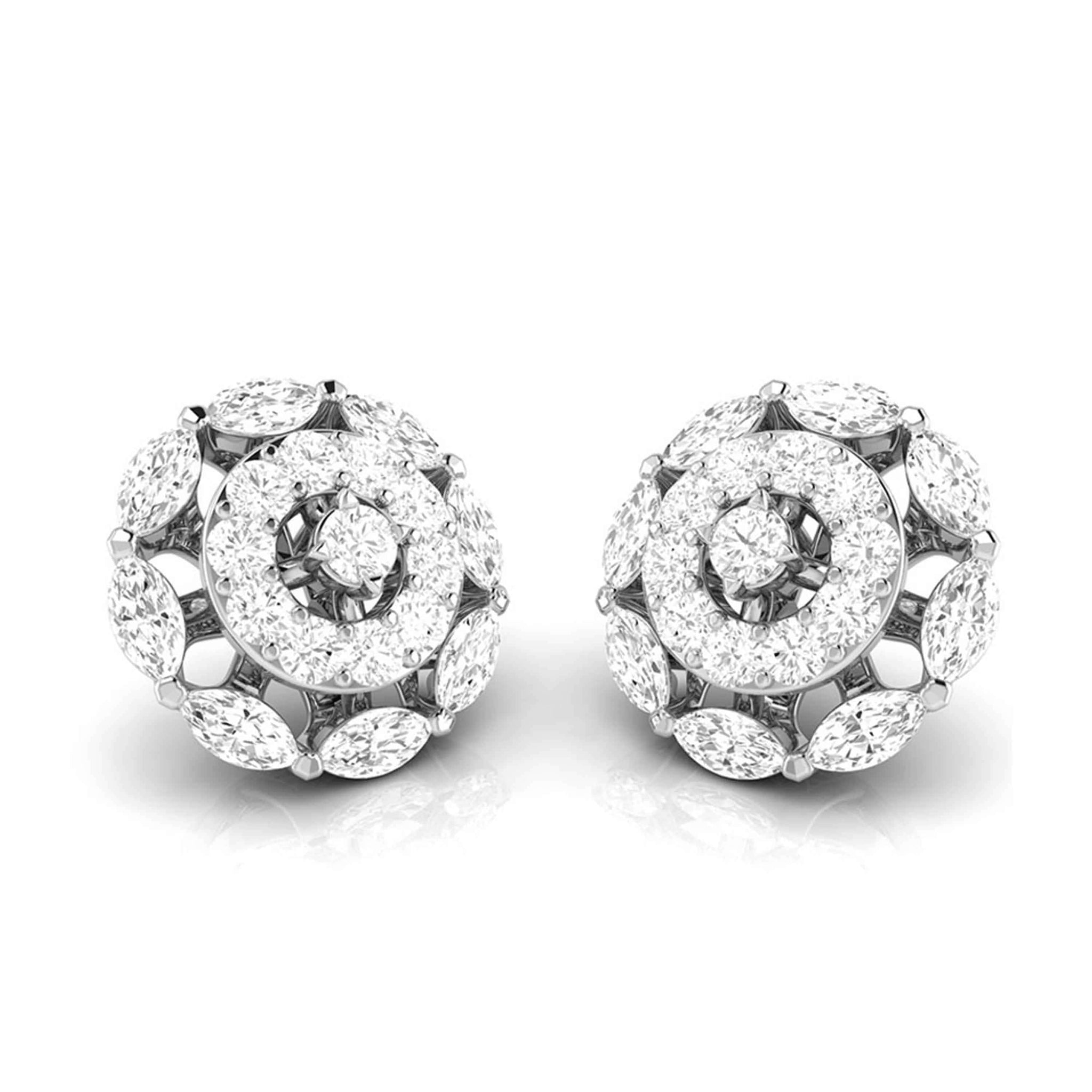 Jewelove™ Earrings Beautiful Platinum Earrings with Diamonds for Women JL PT E ST 2027