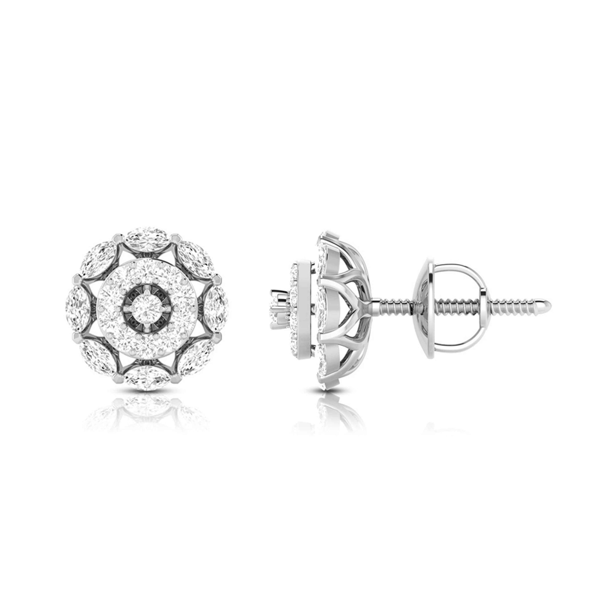 Jewelove™ Earrings Beautiful Platinum Earrings with Diamonds for Women JL PT E ST 2027