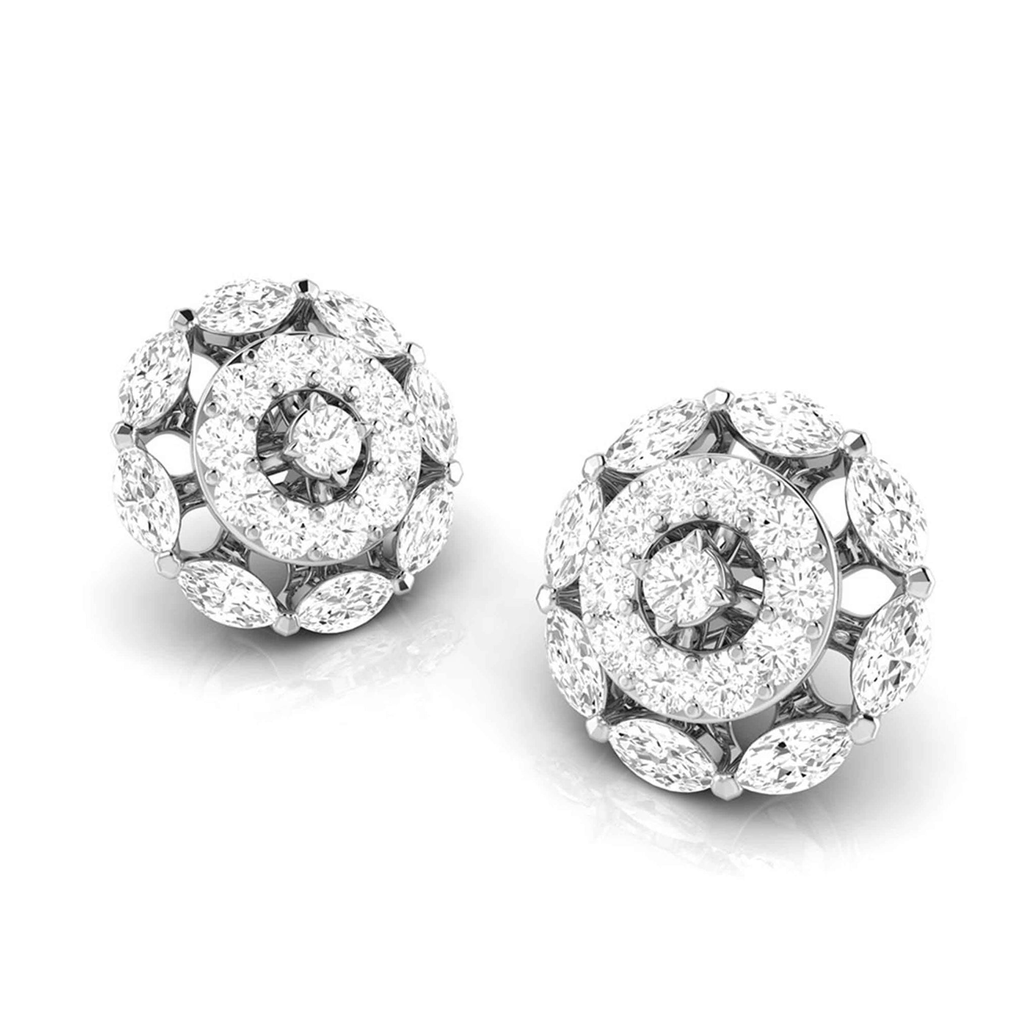 Jewelove™ Earrings Beautiful Platinum Earrings with Diamonds for Women JL PT E ST 2027