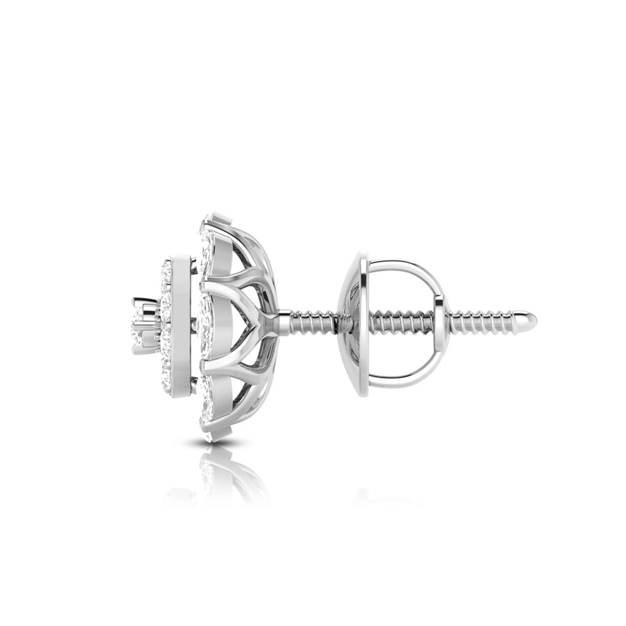 Jewelove™ Earrings Beautiful Platinum Earrings with Diamonds for Women JL PT E ST 2027