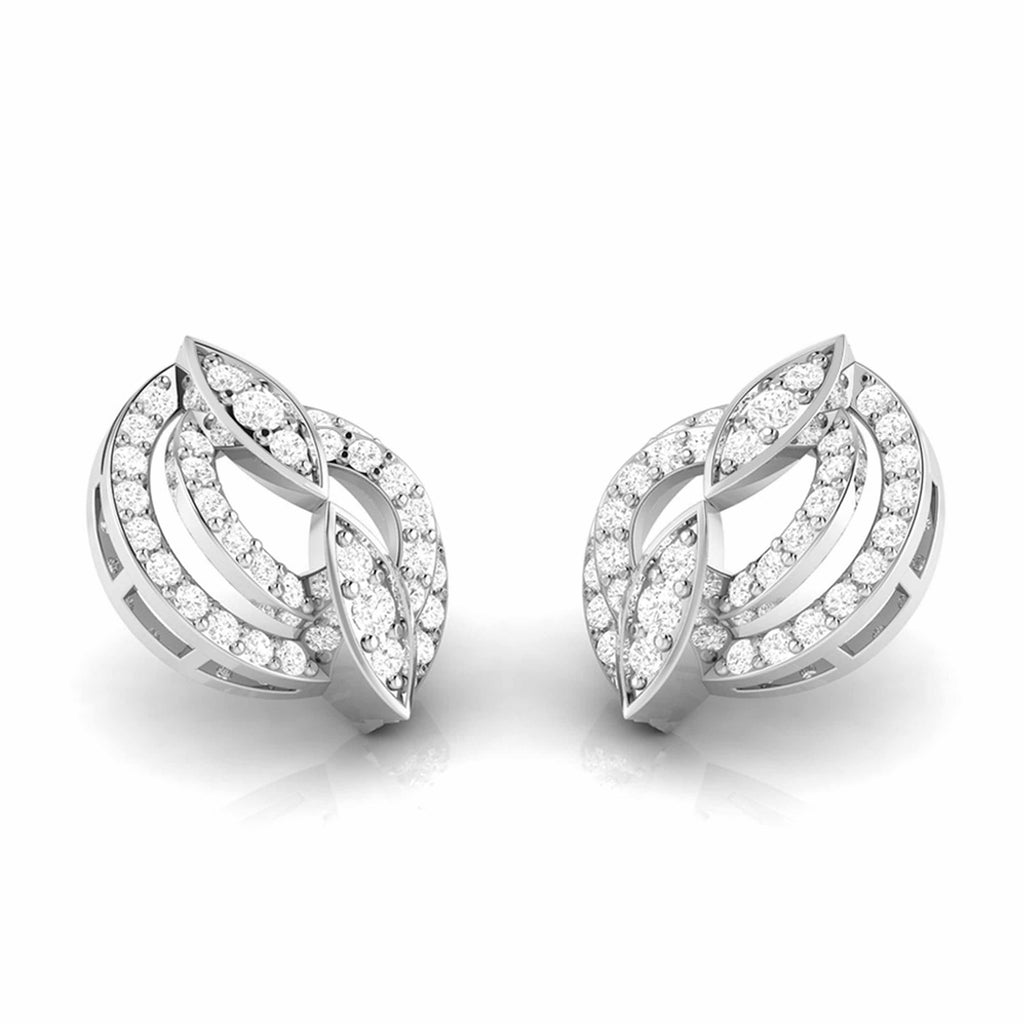 Jewelove™ Earrings SI IJ Beautiful Platinum Earrings with Diamonds for Women JL PT E ST 2029