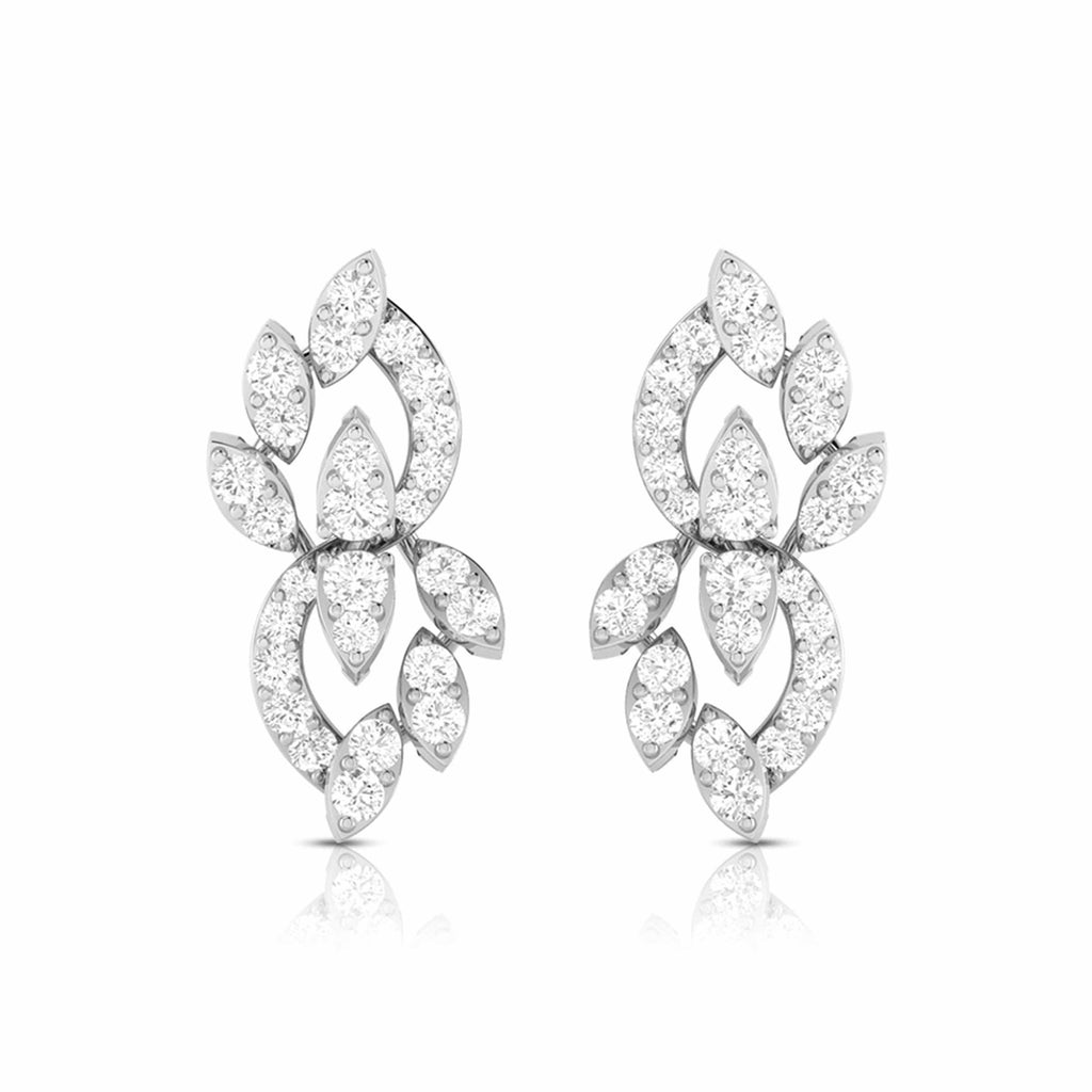 Jewelove™ Earrings SI IJ Beautiful Platinum Earrings with Diamonds for Women JL PT E ST 2059