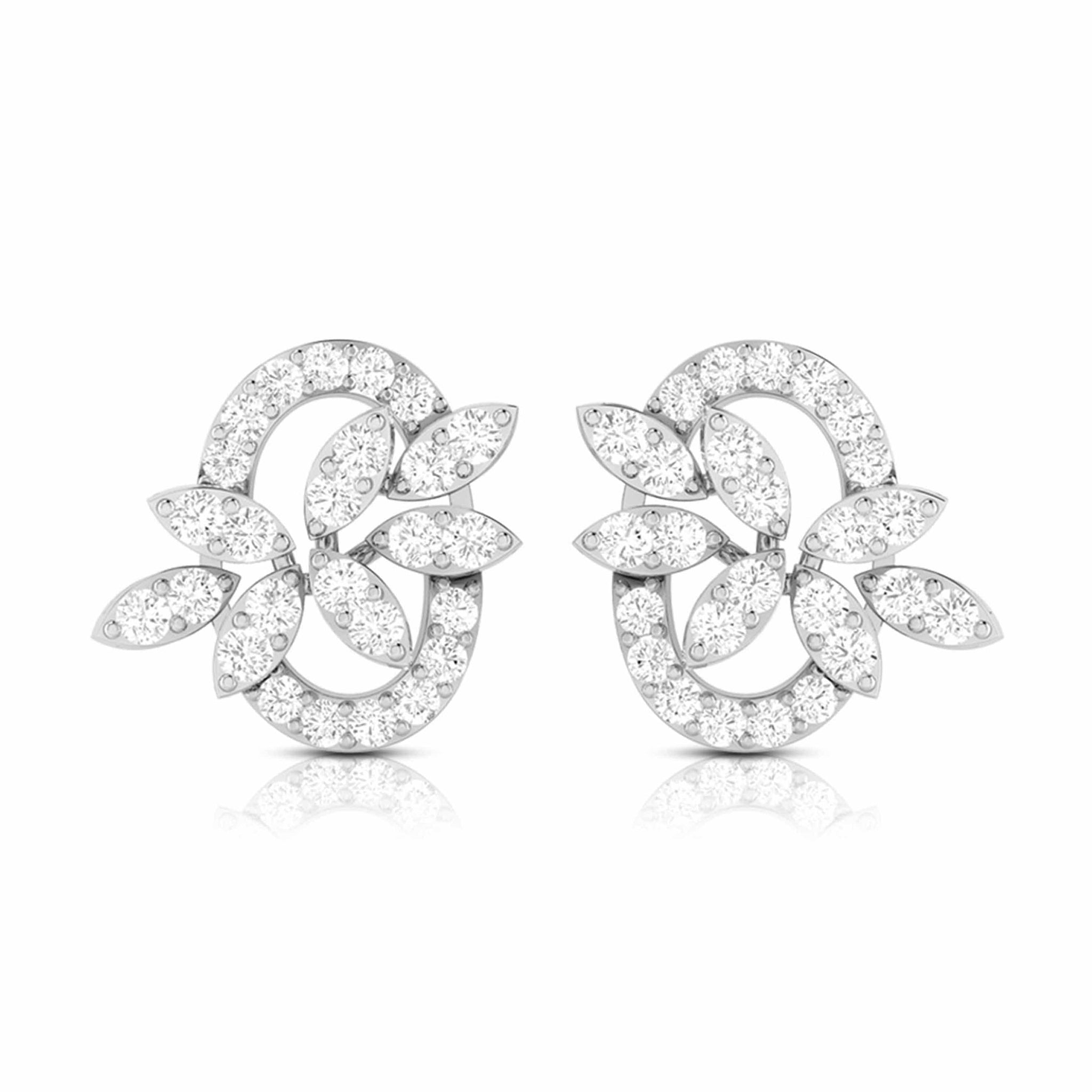 Jewelove™ Earrings SI IJ Beautiful Platinum Earrings with Diamonds for Women JL PT E ST 2060