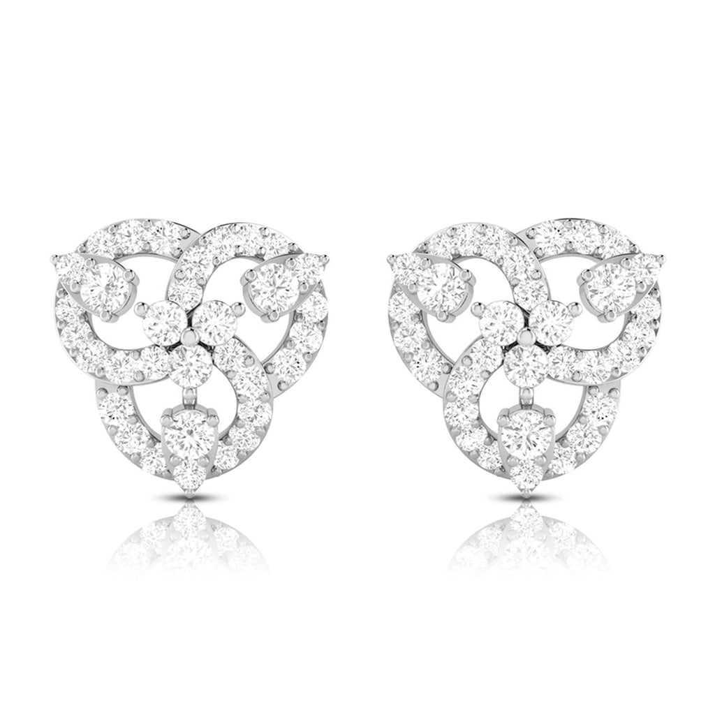 Jewelove™ Earrings SI IJ Beautiful Platinum Earrings with Diamonds for Women JL PT E ST 2061