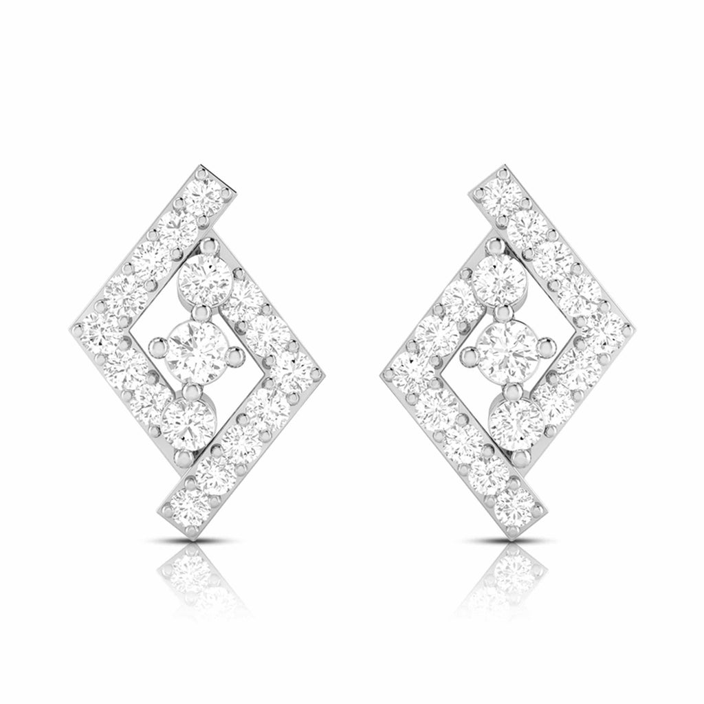 Jewelove™ Earrings SI IJ Beautiful Platinum Earrings with Diamonds for Women JL PT E ST 2064