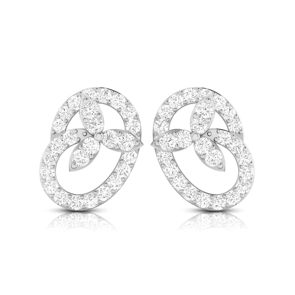 Jewelove™ Earrings SI IJ Beautiful Platinum Earrings with Diamonds for Women JL PT E ST 2090