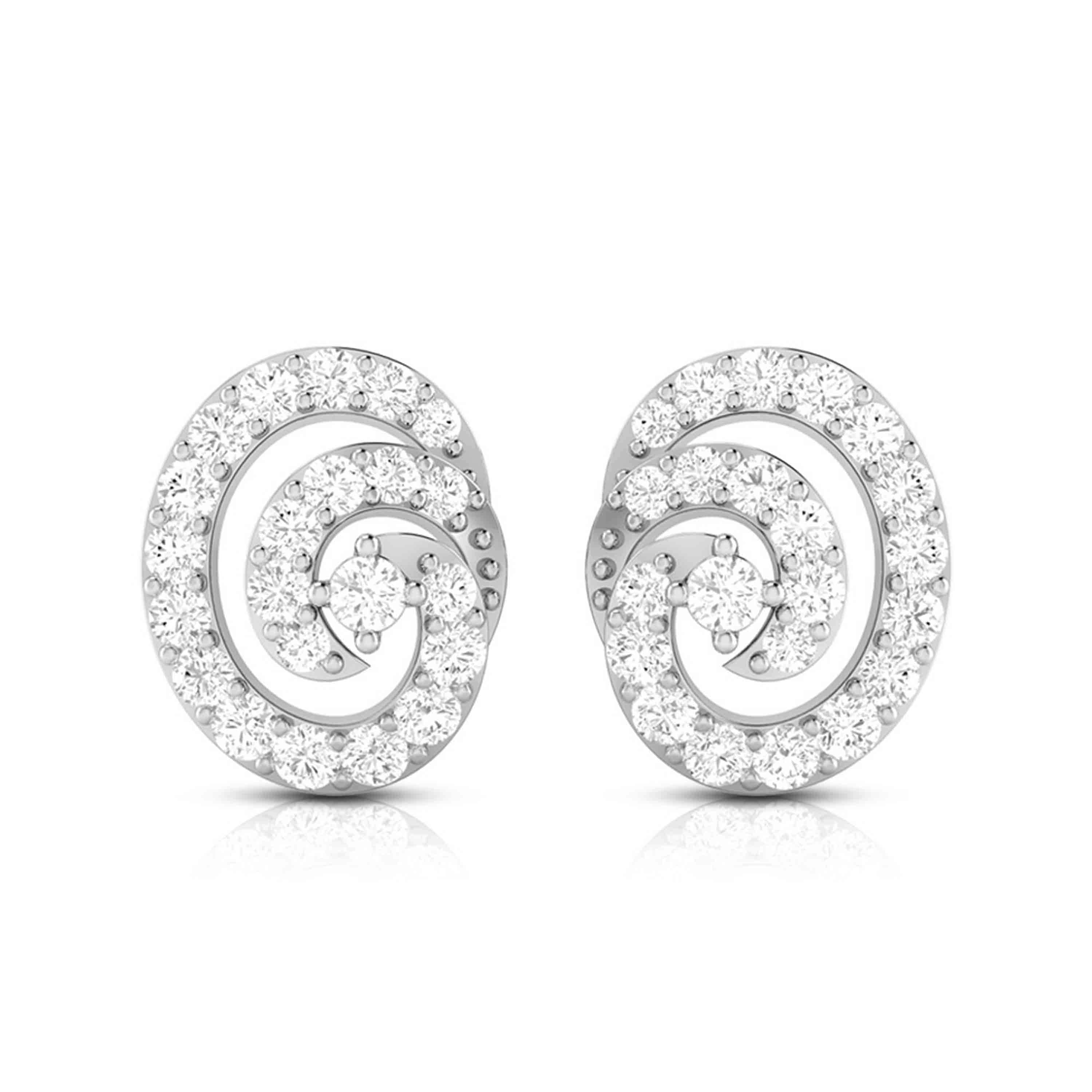 Spiral Diamond Drop Earrings