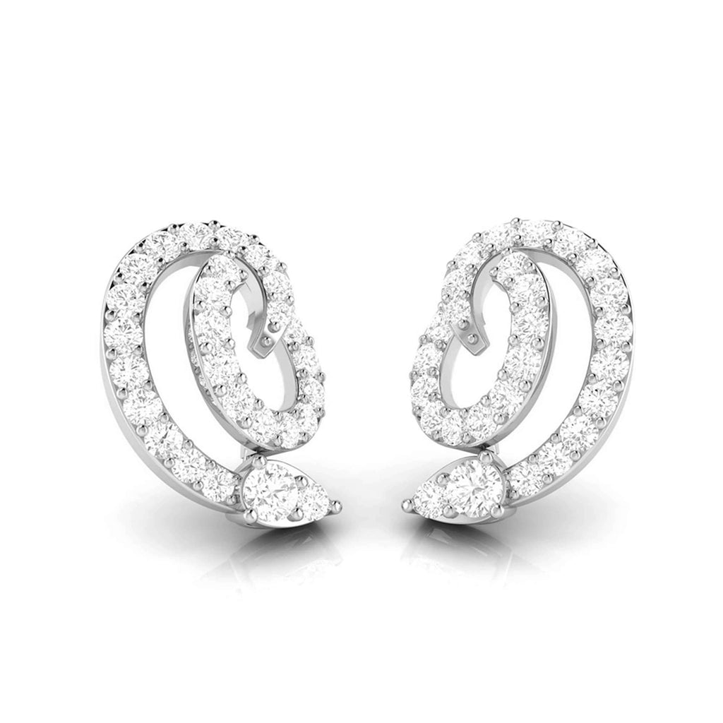 Jewelove™ Earrings SI IJ Beautiful Platinum Earrings with Diamonds for Women JL PT E ST 2102