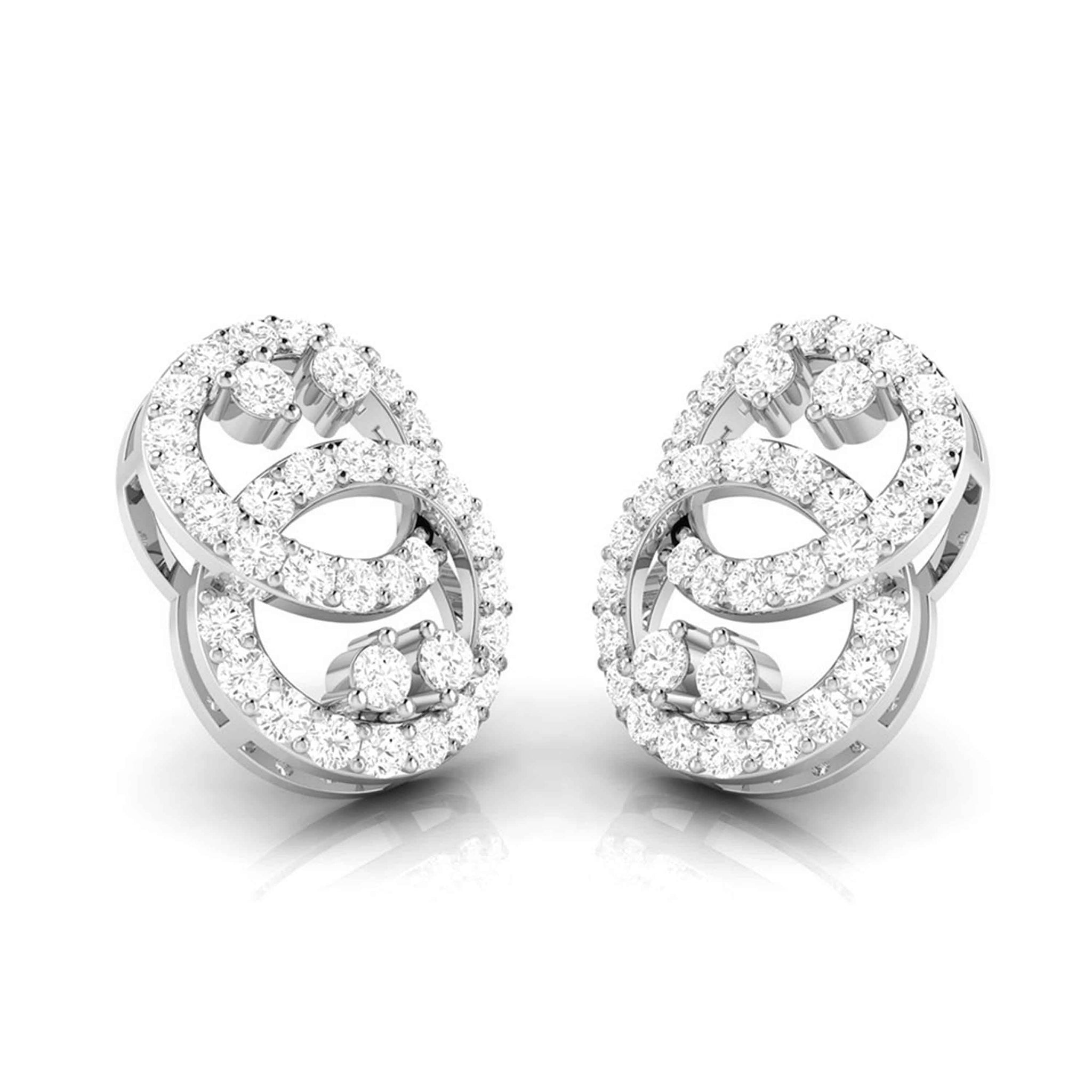 Jewelove™ Earrings Beautiful Platinum Earrings with Diamonds for Women JL PT E ST 2106