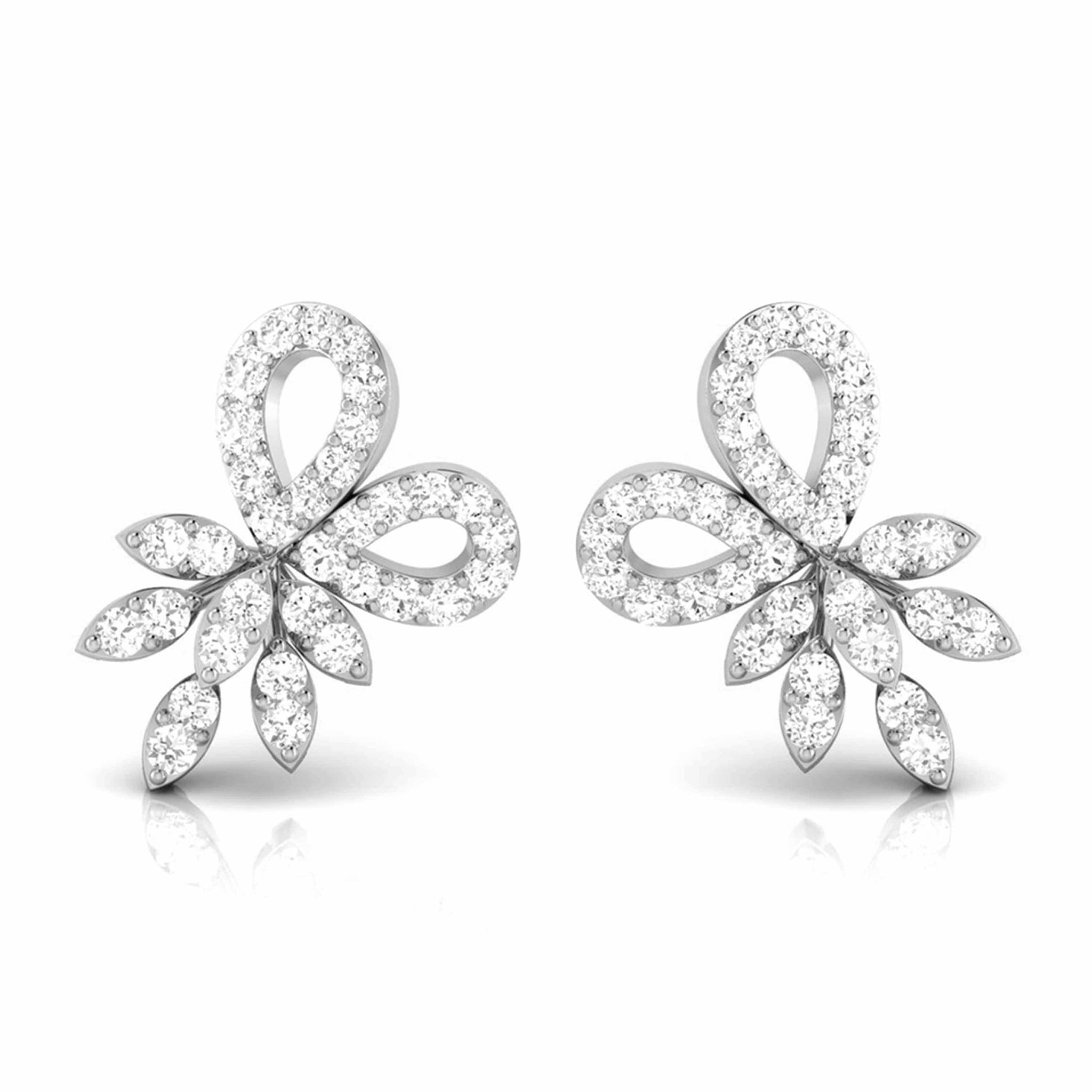 Jewelove™ Earrings SI IJ Beautiful Platinum Earrings with Diamonds JL PT E ST 2206