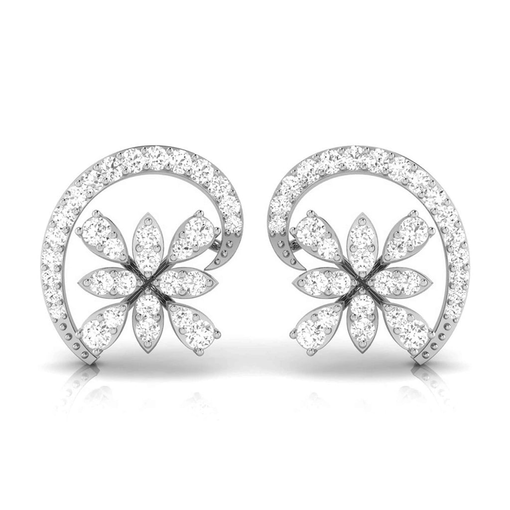 Jewelove™ Earrings SI IJ Beautiful Platinum Earrings with Diamonds JL PT E ST 2207