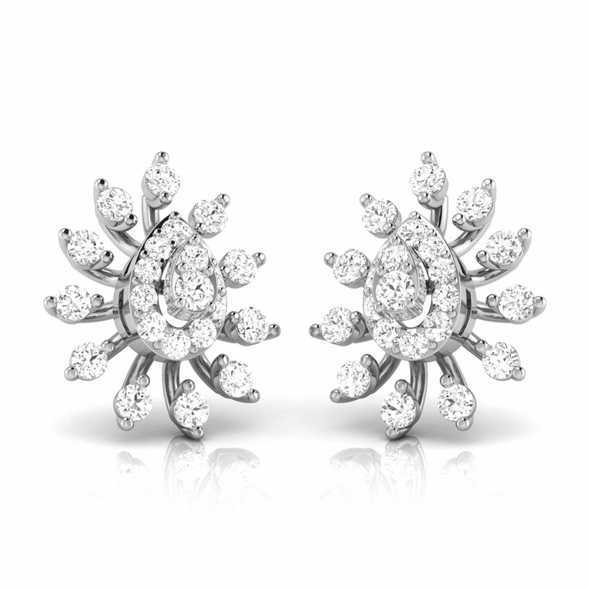 Jewelove™ Earrings Beautiful Platinum Earrings with Diamonds JL PT E ST 2219
