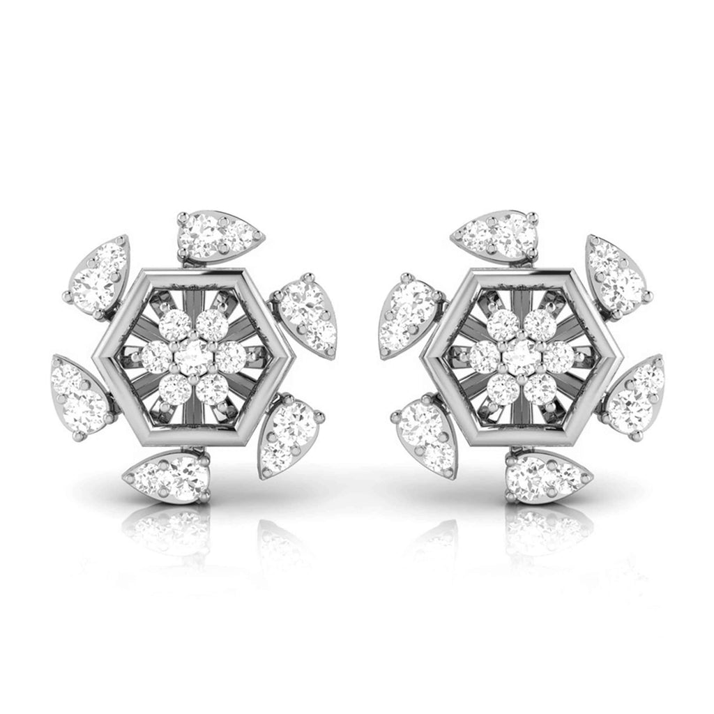 Jewelove™ Earrings SI IJ Beautiful Platinum Earrings with Diamonds JL PT E ST 2236